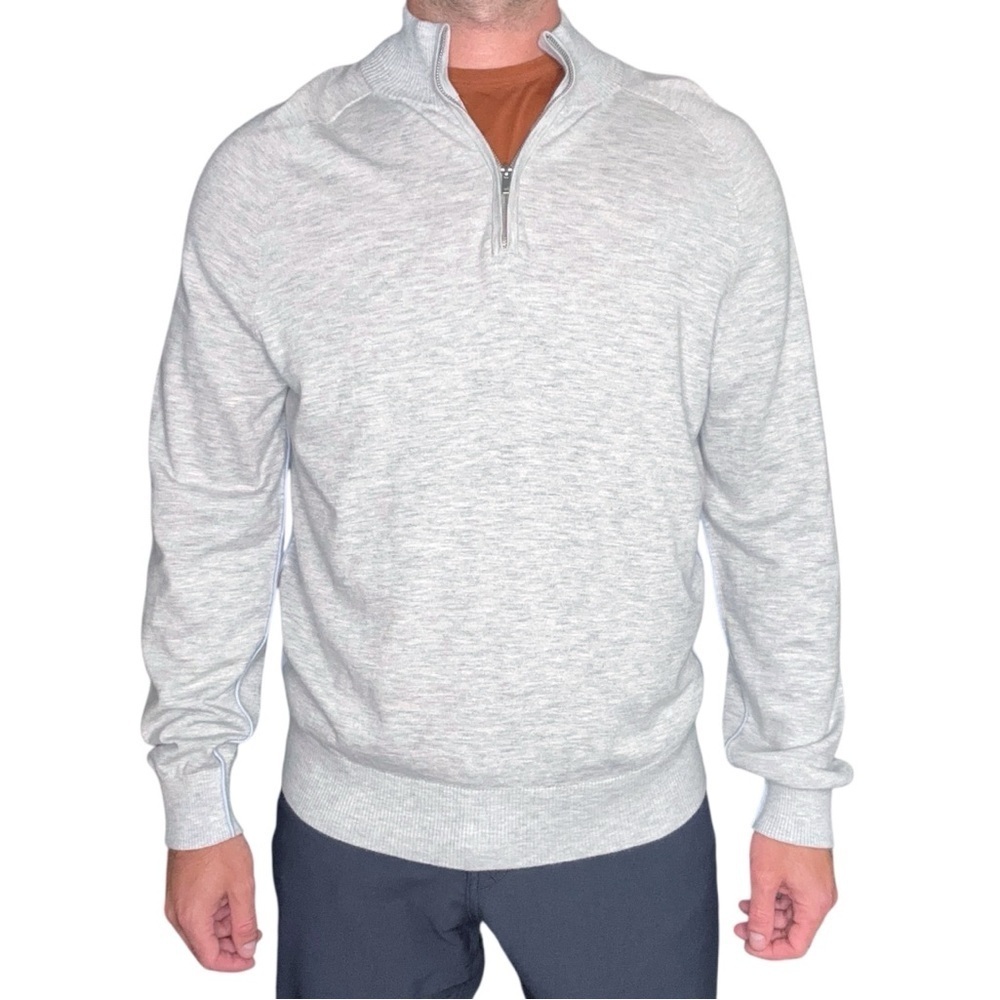 NAADAM Men’s Soft Cotton Blend 1/4 Zip Sweater Size Medium Gray